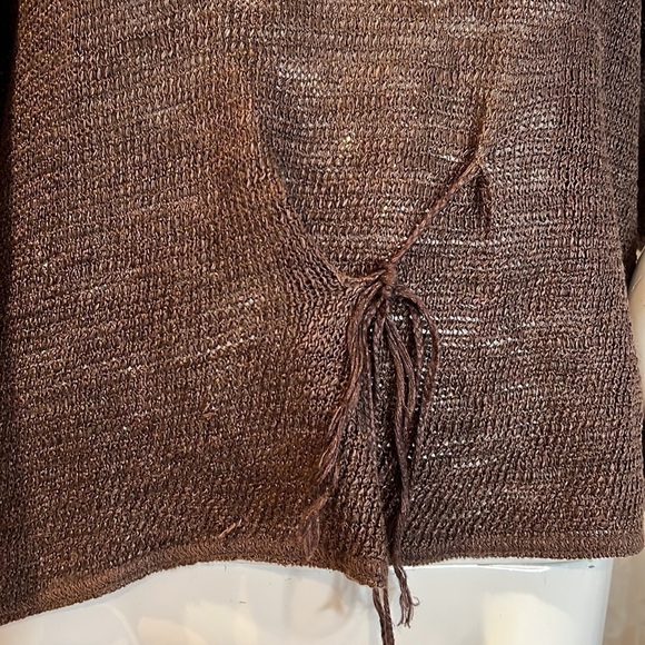 Hino and Malee One Size Brown Linen Summer Sweater - Picture 2 of 9
